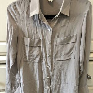 Club Monaco Gray Button-Up Blouse